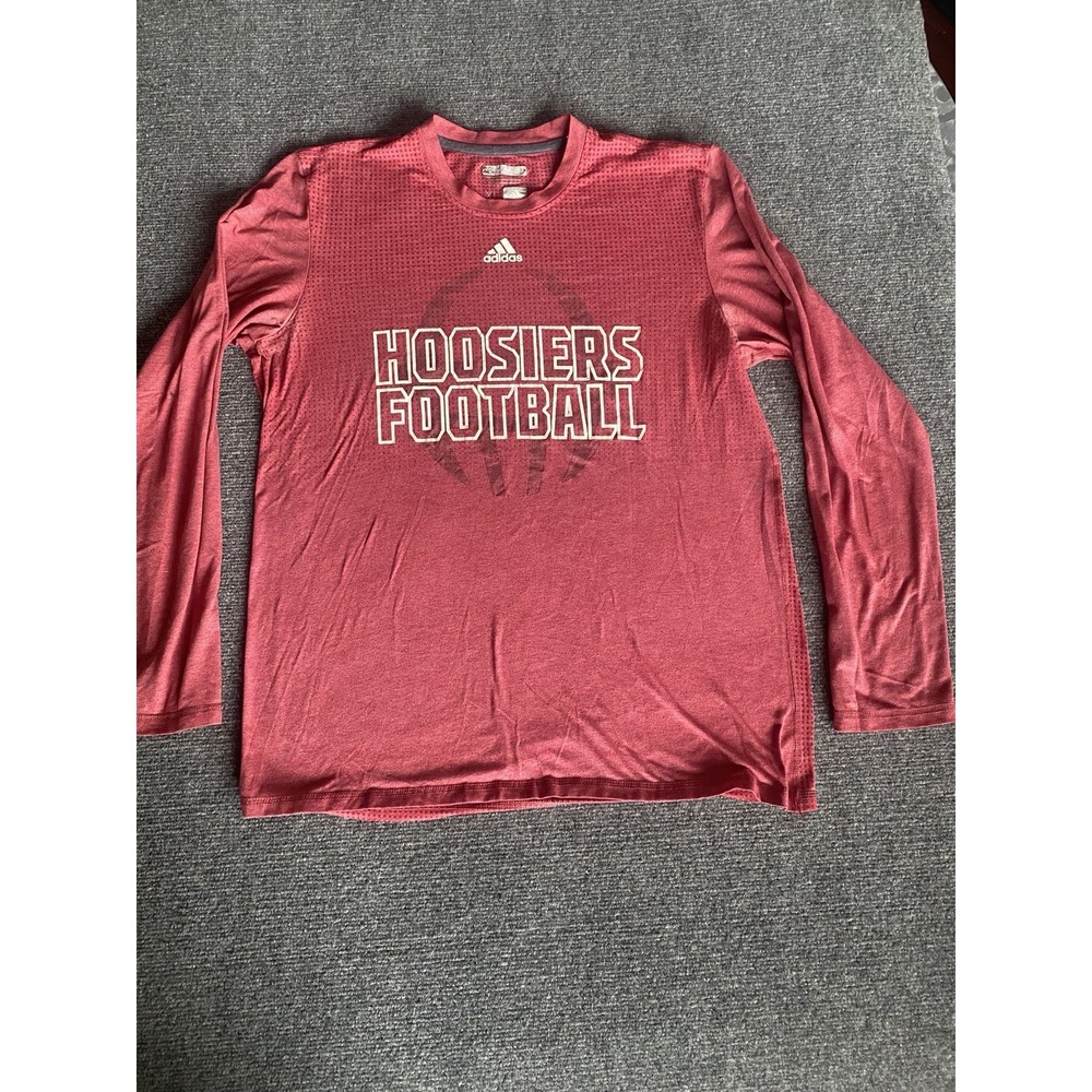 Indiana Hoosiers Football Red Long Sleeve T-Shirt Men's  XL Climacool Collegiate